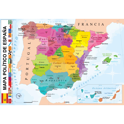 Puzzle magnético enlatado político de España en castellano 100 piezas (35x25) 
