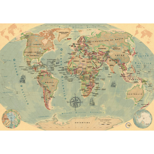 Puzzle magnético enlatado El Mundo antiguo en castellano 100 piezas (35x25) 
