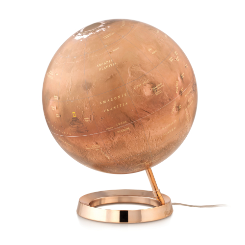 Globo físico de Marte iluminado de policarbonato (30 cm)
