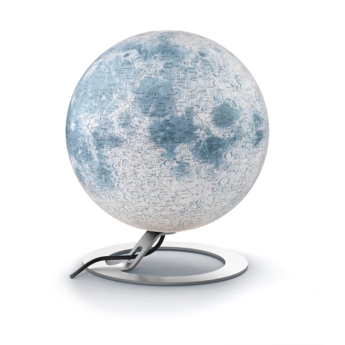 Globo físico de la Luna iluminado de aluminio (30 cm)